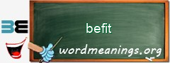 WordMeaning blackboard for befit